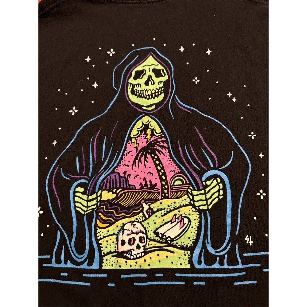 Lurking Class By Sketchy Tank Tshirt Black Size XL Neon Grim Reaper Good Cond.